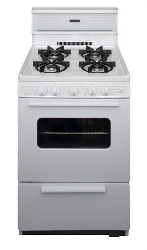 Premier Natural Gas Range/Stove Premier SJK240OP 24" Electronic Ignition Gas Range with 4 Sealed Variable Burners White