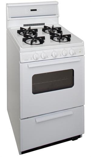 Premier Natural Gas Range/Stove Premier SJK240OP 24&quot; Electronic Ignition Gas Range with 4 Sealed Variable Burners White