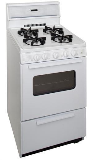 Premier Natural Gas Range/Stove Premier SJK240OP 24" Electronic Ignition Gas Range with 4 Sealed Variable Burners White