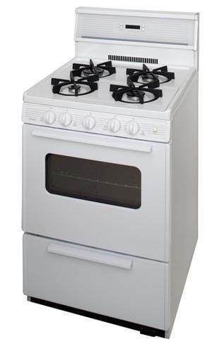 Premier Natural Gas Range/Stove Premier SJK240OP 24&quot; Electronic Ignition Gas Range with 4 Sealed Variable Burners White