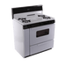 Premier Natural Gas Range/Stove Premier SLK240WP 36" Electronic Ignition Gas Range White with Black Trim