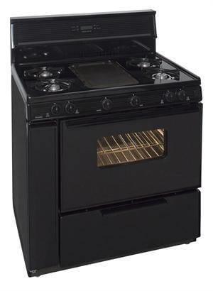 Premier Natural Gas Range/Stove Premier SLK849BP 36&quot; Electronic Ignition Black Gas Range