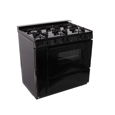 Premier Natural Gas Range/Stove Premier STK2X0BP 36" 6-Burner Electronic Ignition Gas Range in Black