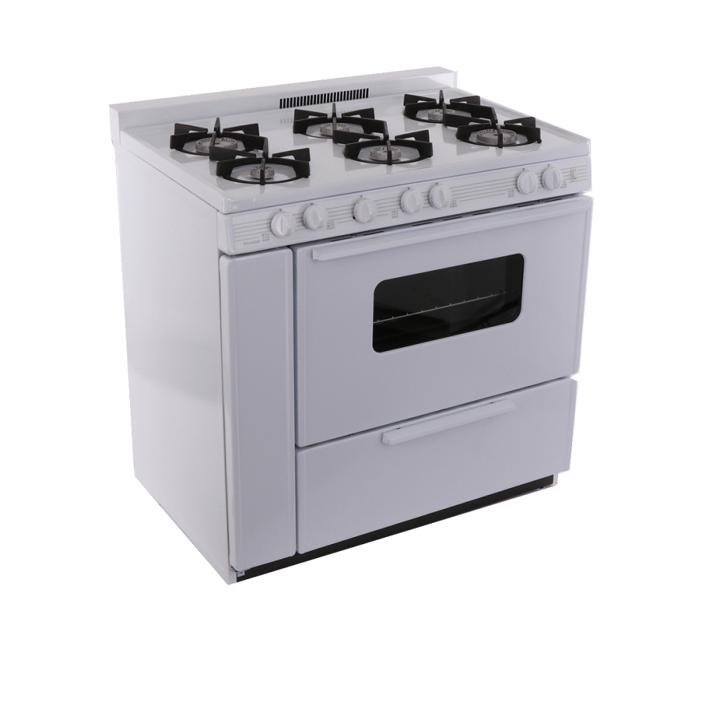 Premier Natural Gas Range/Stove Premier STK2X0OP 36" 6-Burner Electronic Gas Range in White