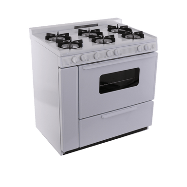 Premier Natural Gas Range/Stove Premier STK2X0OP 36" 6-Burner Electronic Gas Range in White