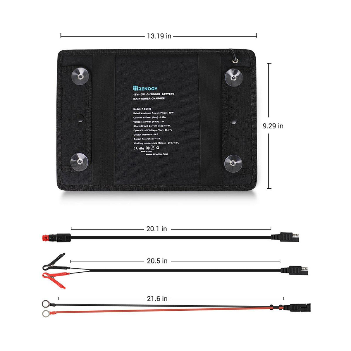 Renogy Solar Panels Renogy 10W Solar Battery Trickle Charger Maintainer