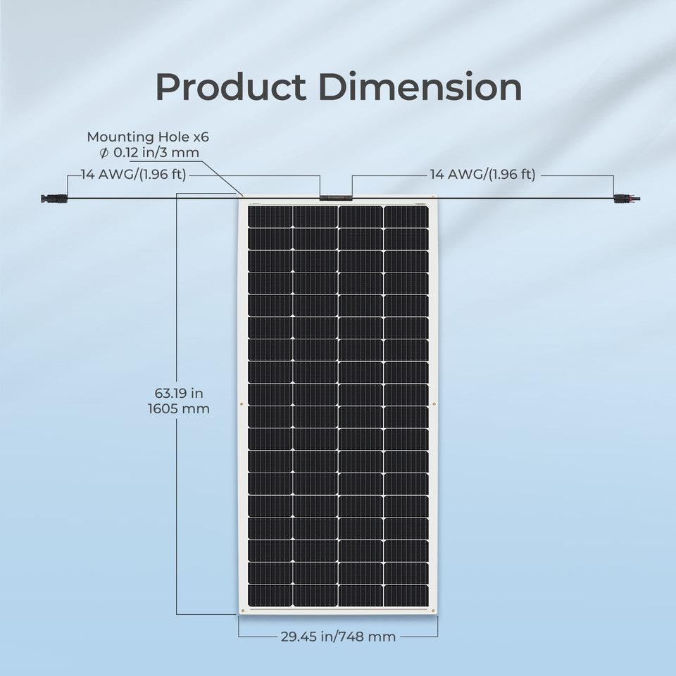 Renogy Solar Panels Renogy 200 Watt 12 Volt Flexible Monocrystalline Solar Panel