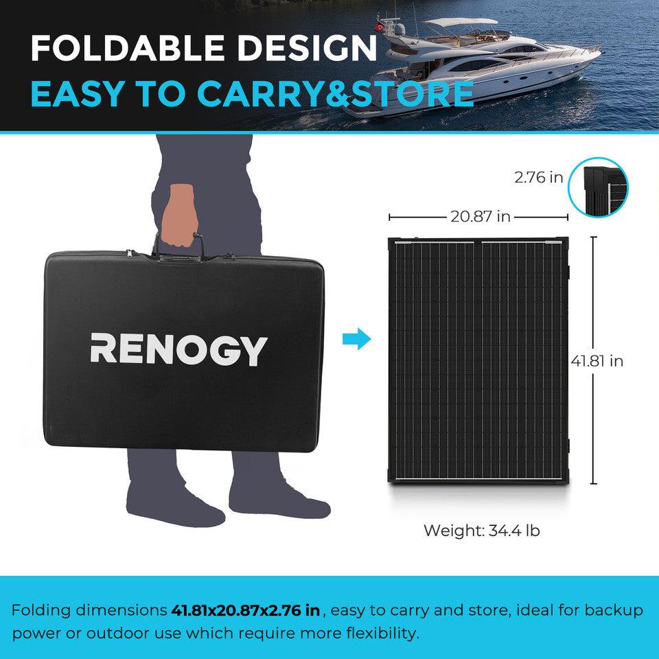 Renogy Solar Panels Renogy 200 Watt 12 Volt Monocrystalline Foldable Solar Suitcase