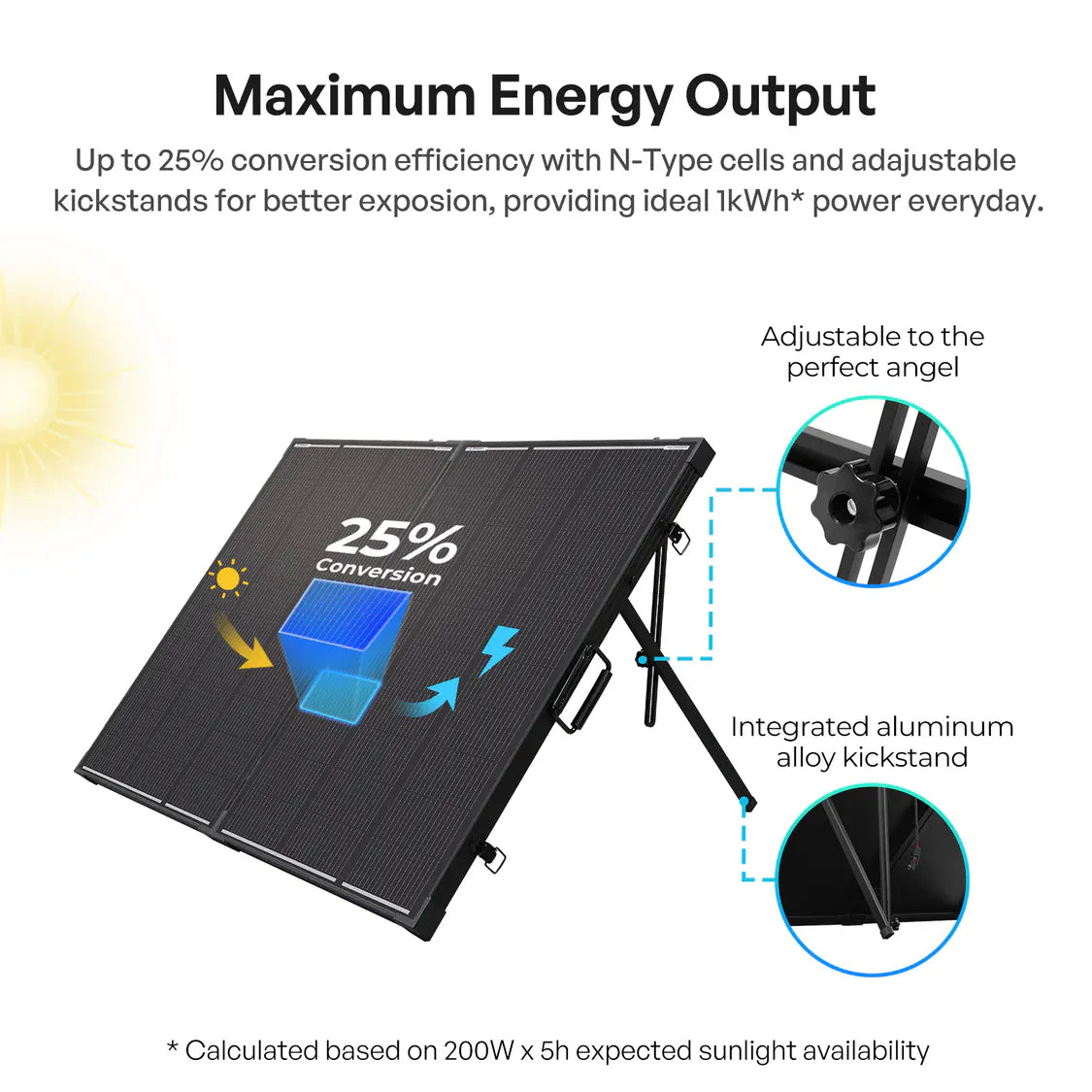 Renogy Solar Panels Renogy 200W 12V N-Type Portable Solar Panel Suitcase Kit with 20A PWM Controller