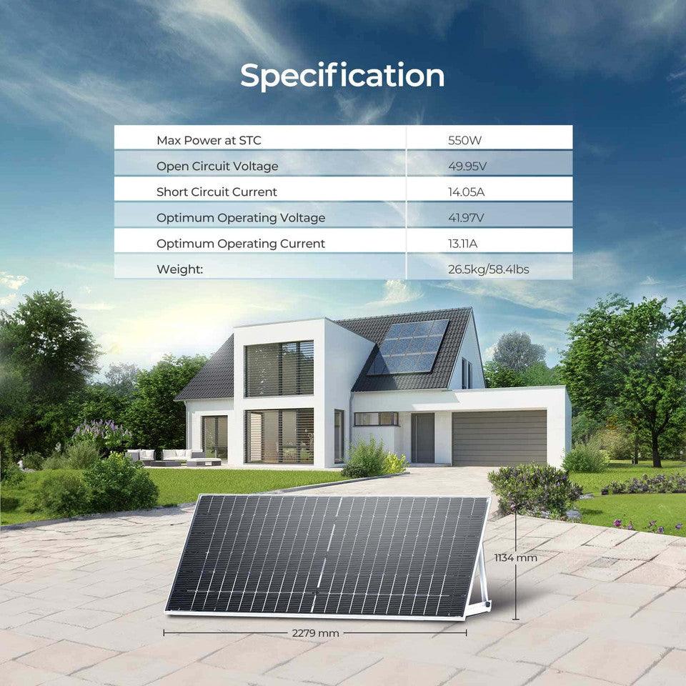 Renogy Solar Panels Renogy 2PCS Bifacial 550 Watt Monocrystalline Solar Panel