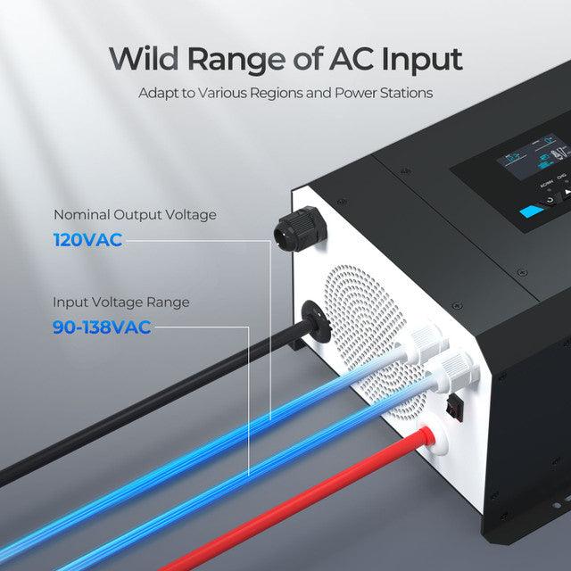 Renogy Solar Charge Controllers and Inverters Renogy 3000W 12V Pure Sine Wave Inverter Charger w/ LCD Display