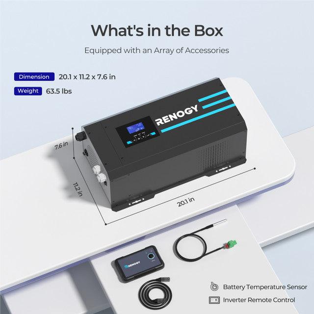 Renogy Solar Charge Controllers and Inverters Renogy 3000W 12V Pure Sine Wave Inverter Charger w/ LCD Display