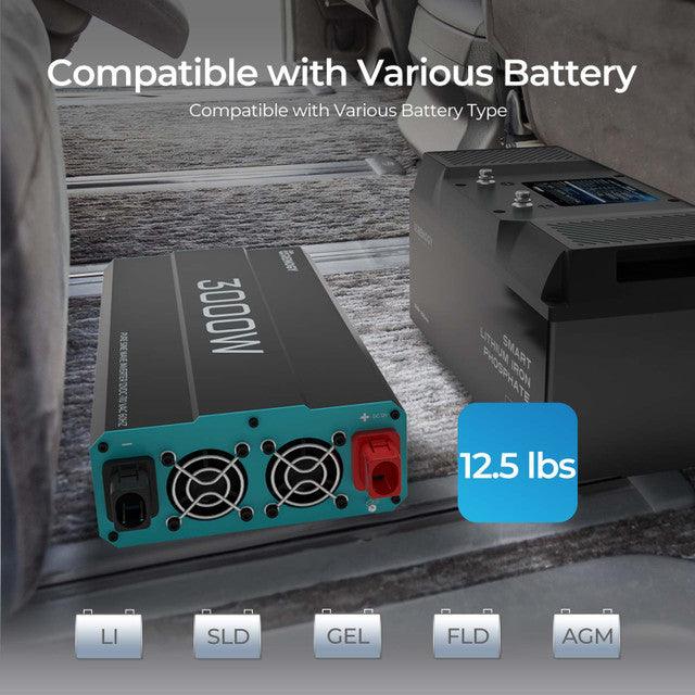 Renogy Solar Charge Controllers and Inverters Renogy 3000W 12V Pure Sine Wave Solar Inverter