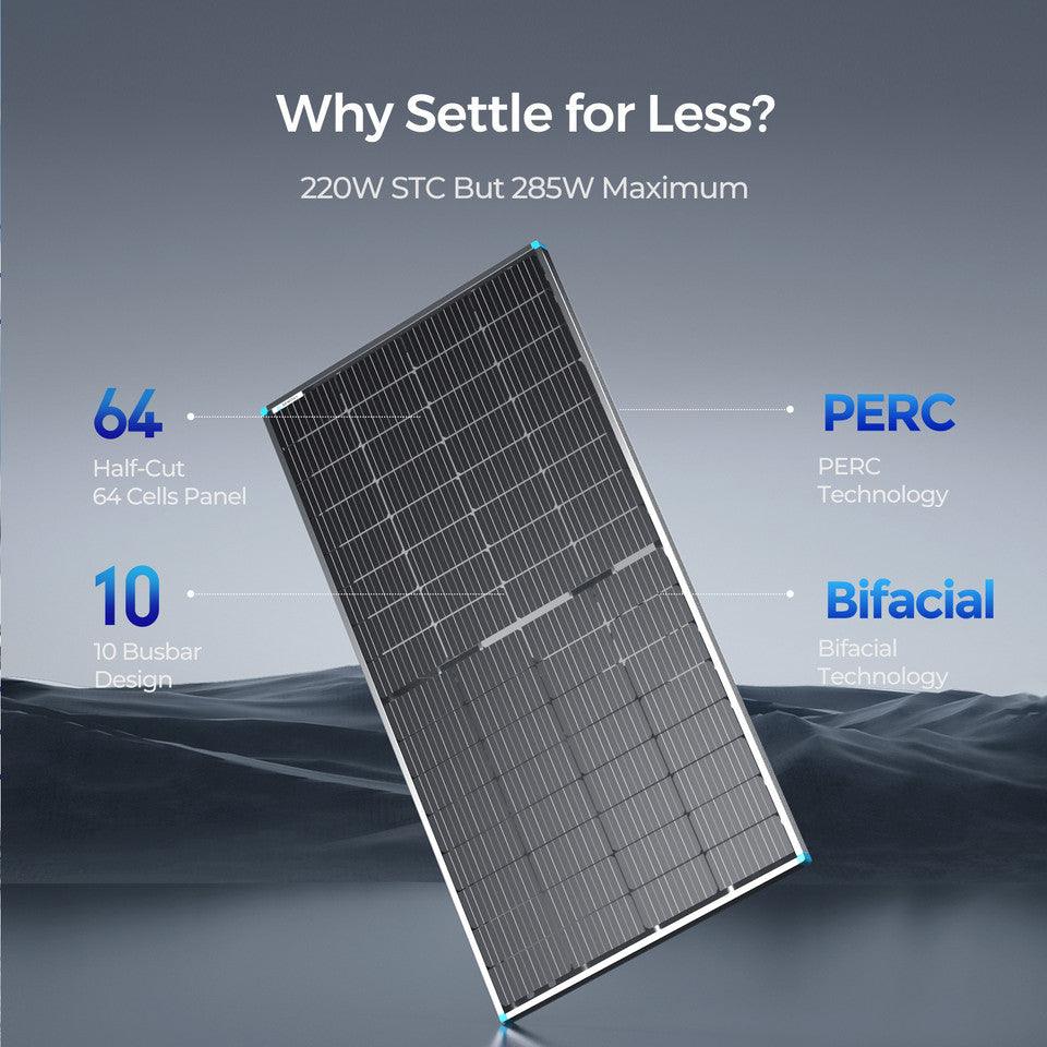 Renogy Solar Panels Renogy Bifacial 220 Watt 12 Volt Monocrystalline Solar Panel