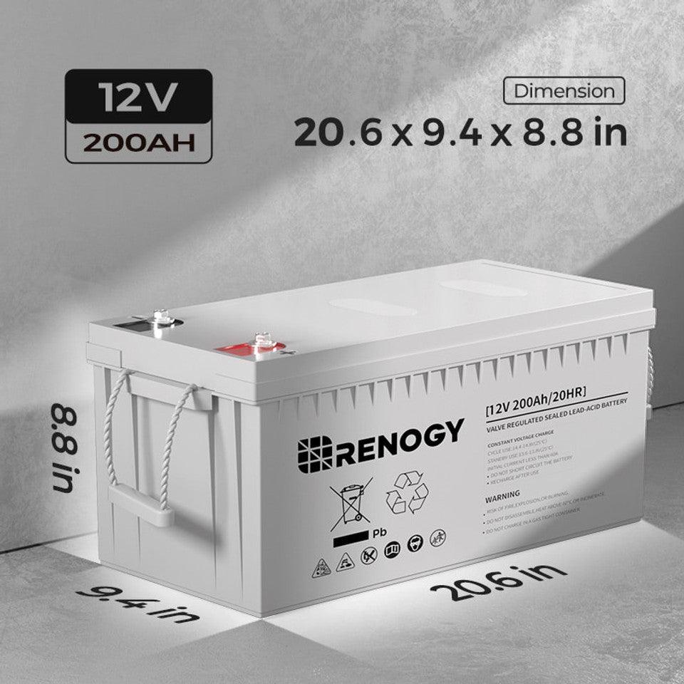 Renogy Solar Batteries Renogy Deep Cycle AGM Battery 12 Volt 200Ah