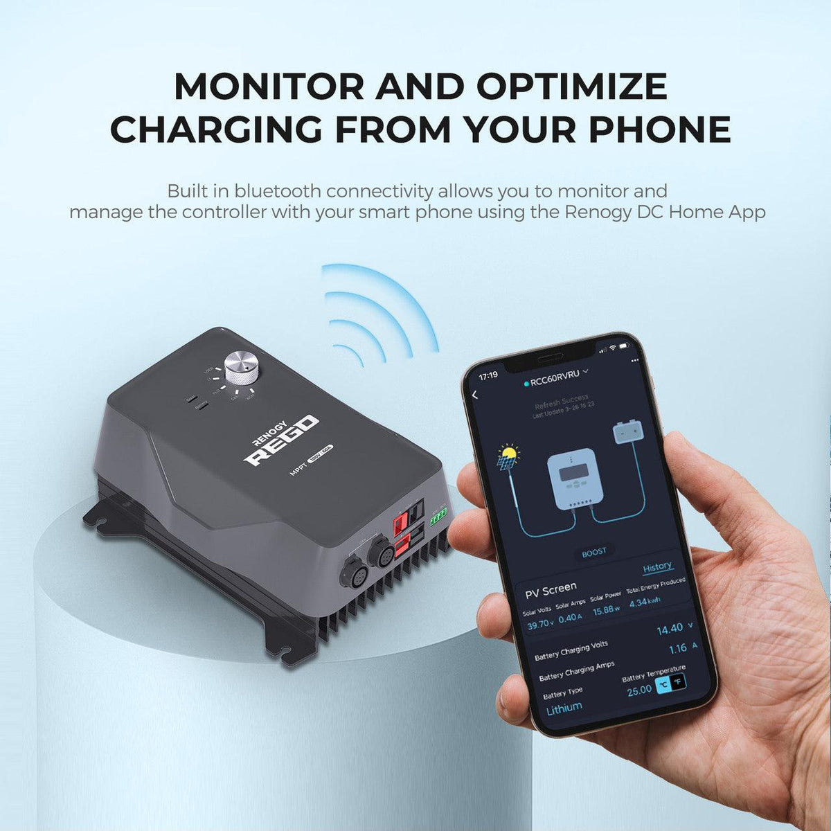 Renogy Solar Charge Controllers and Inverters Renogy REGO 12V 60A MPPT Solar Charge Controller