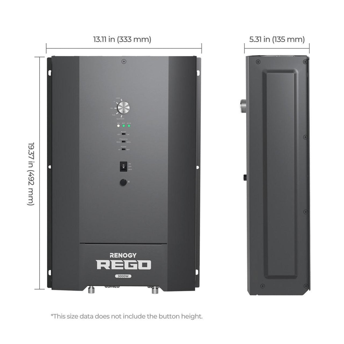 Renogy Solar Charge Controllers and Inverters Renogy REGO 3000W 12V Pure Sine Wave HF Inverter Charger Split-phase Design