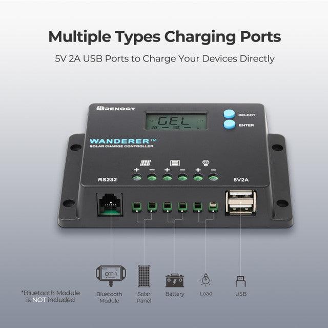 Renogy Solar Charge Controllers and Inverters Renogy Wanderer 10A PWM Solar Charge Controller