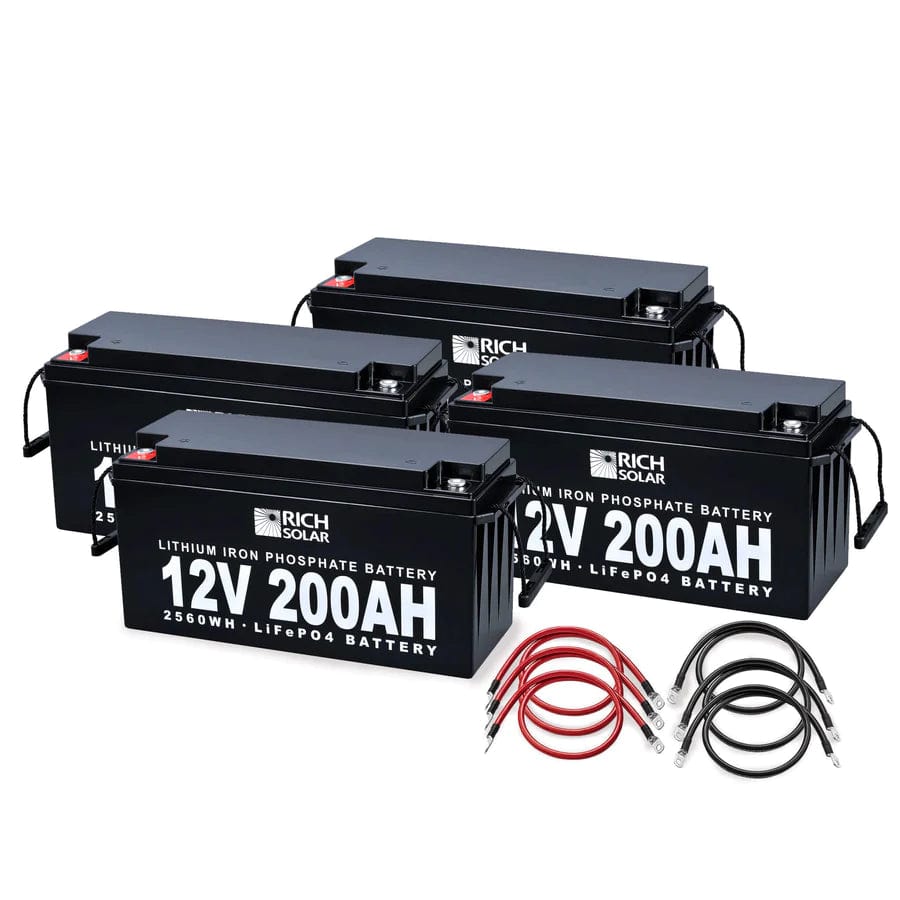 Rich Solar Solar Batteries 12V - 800AH - 10.2kWh Lithium Battery Bank - Free Shipping!