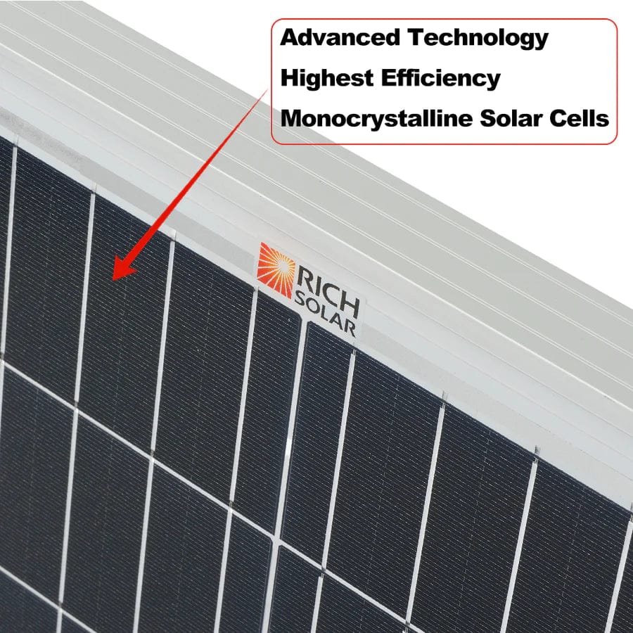 Rich Solar Solar Panels MEGA 200 Watt Monocrystalline Solar Panel | Best 24V Panel for RVs and Off-Grid | 25-Year Output Warranty | UL Certified - Free Shipping