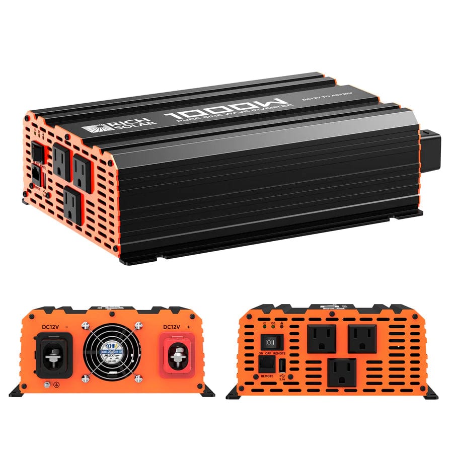 Rich Solar Solar Charge Controllers and Inverters Rich Solar 1000 Watt Industrial Pure Sine Wave Inverter