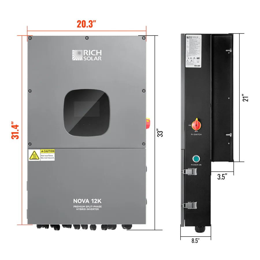 Rich Solar Solar Inverters Rich Solar 12000 Watt 48V Split Phase Hybrid Inverter