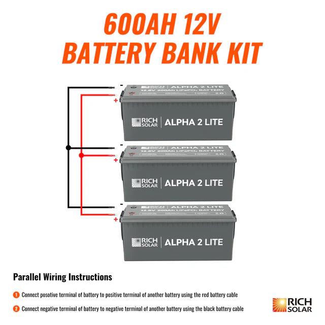 Rich Solar Solar Batteries Rich Solar 12V - 600AH - 7.6kWh Lithium Battery Bank