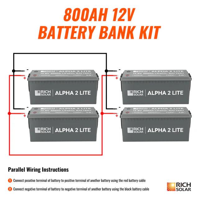 Rich Solar Solar Batteries Rich Solar 12V - 800AH - 10.2kWh Lithium Battery Bank