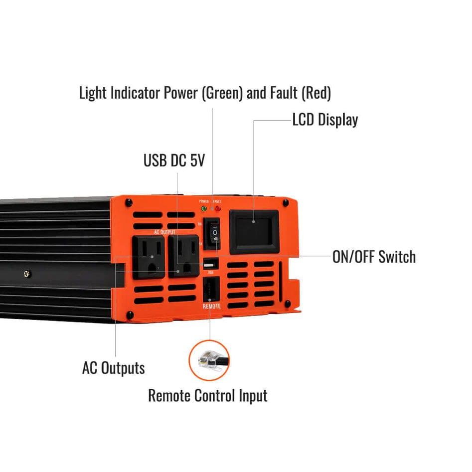 Rich Solar Solar Charge Controllers and Inverters Rich Solar 1500 Watt Industrial Pure Sine Wave Inverter- Free Shipping!