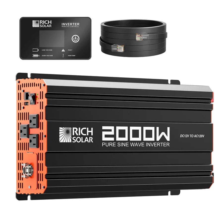 Rich Solar solar inverter Rich Solar 2000 Watt 12 Volt Industrial Pure Sine Wave Inverter