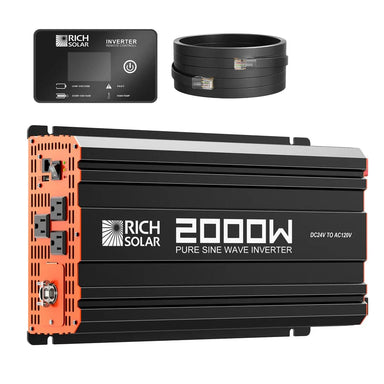 Rich Solar Solar Inverters Rich Solar 2000 Watt (2kW) 24 Volt Industrial Pure Sine Wave Inverter