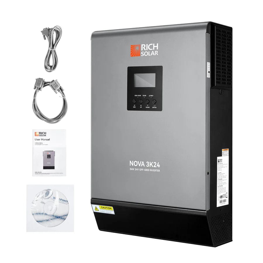 Rich Solar solar inverter Rich Solar 3000 Watt (3kW) 24 Volt Off-Grid Hybrid Solar Inverter