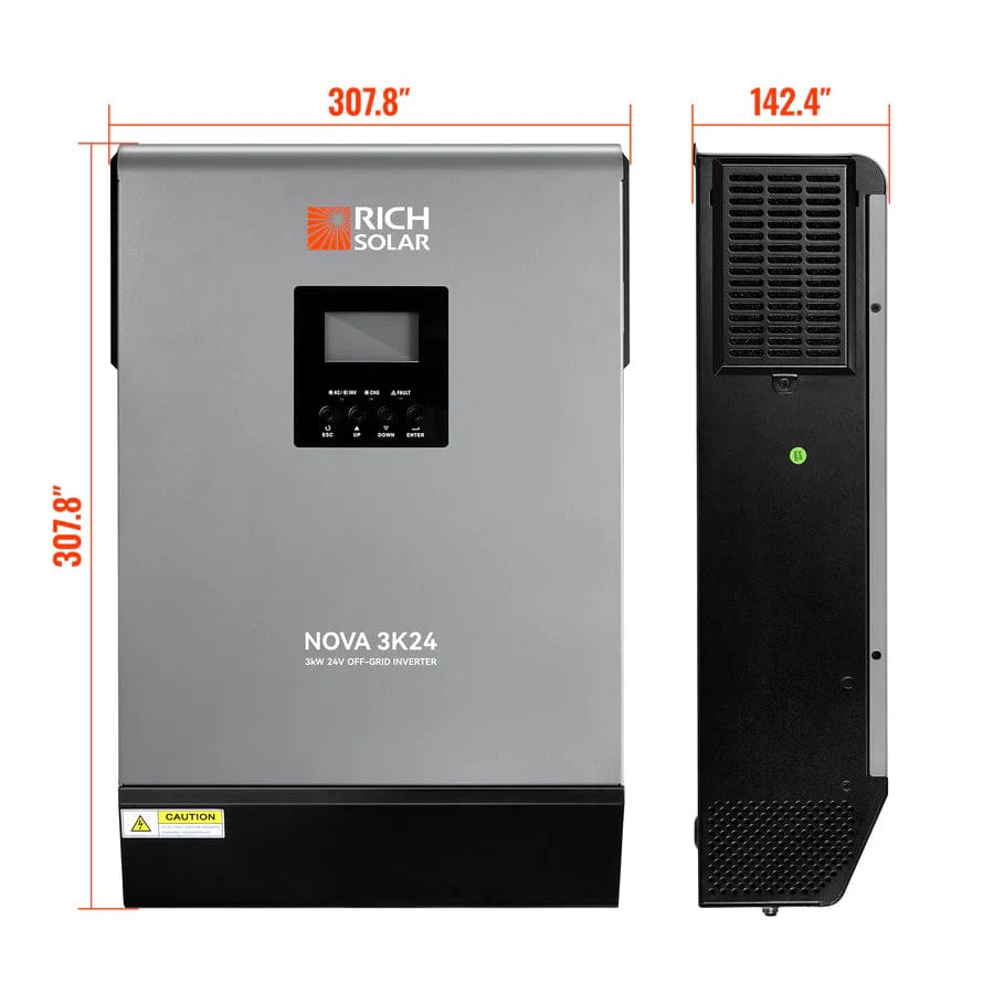 Rich Solar solar inverter Rich Solar 3000 Watt (3kW) 24 Volt Off-Grid Hybrid Solar Inverter