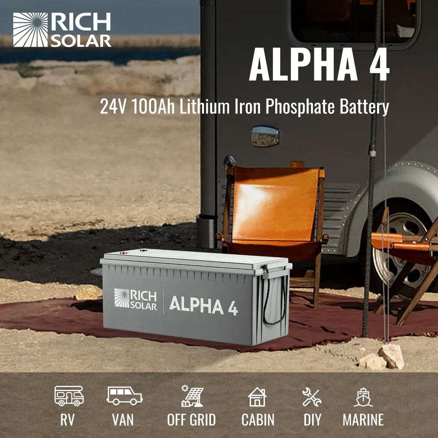 Rich Solar Solar Batteries Rich Solar ALPHA 4 | 24V 100Ah LiFePO4 Battery