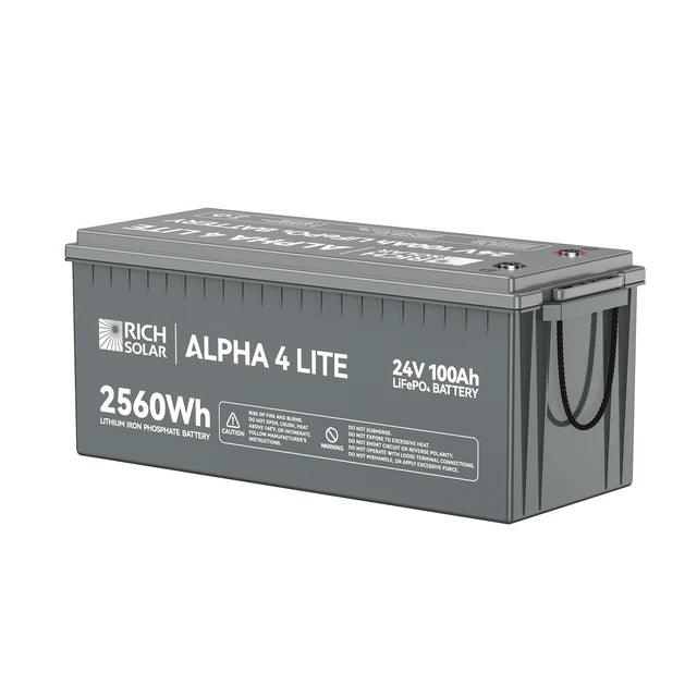 Rich Solar Solar Batteries Rich Solar ALPHA 4 LITE | 24V 100Ah LiFePO4 Lithium Iron Phosphate Battery PRE-ORDER