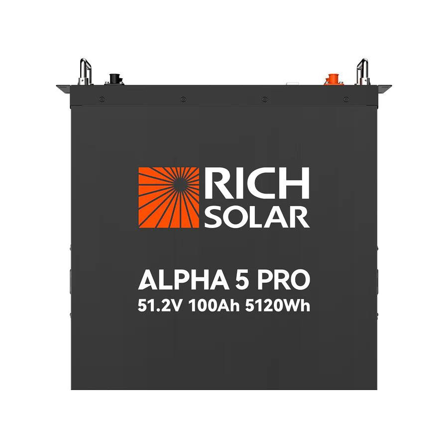 Rich Solar Solar Batteries Rich Solar ALPHA 5 PRO | 51.2V 100Ah LiFePO4 Lithium Battery | 5.12kWh Server Rack Battery | UL1973, UL9540A | 10-Year Warranty