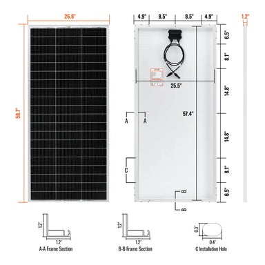 Rich Solar Solar Panel Rich Solar MEGA 200 PRO | 200 Watt 24 Volt Solar Panel