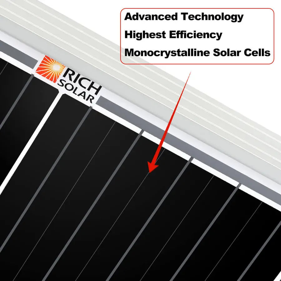 Rich Solar Solar Panel Rich Solar MEGA 200 Watt Monocrystalline Solar Panel | Best 12V Panel for RVs and Off-Grid | 25-Year Output Warranty | UL Certified