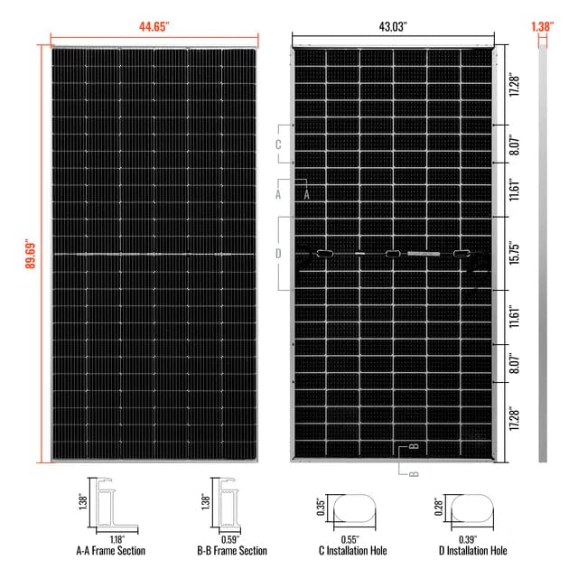 Rich Solar Solar Panels Rich Solar MEGA 550 | 550 Watt Bifacial Solar Panel | Backorder