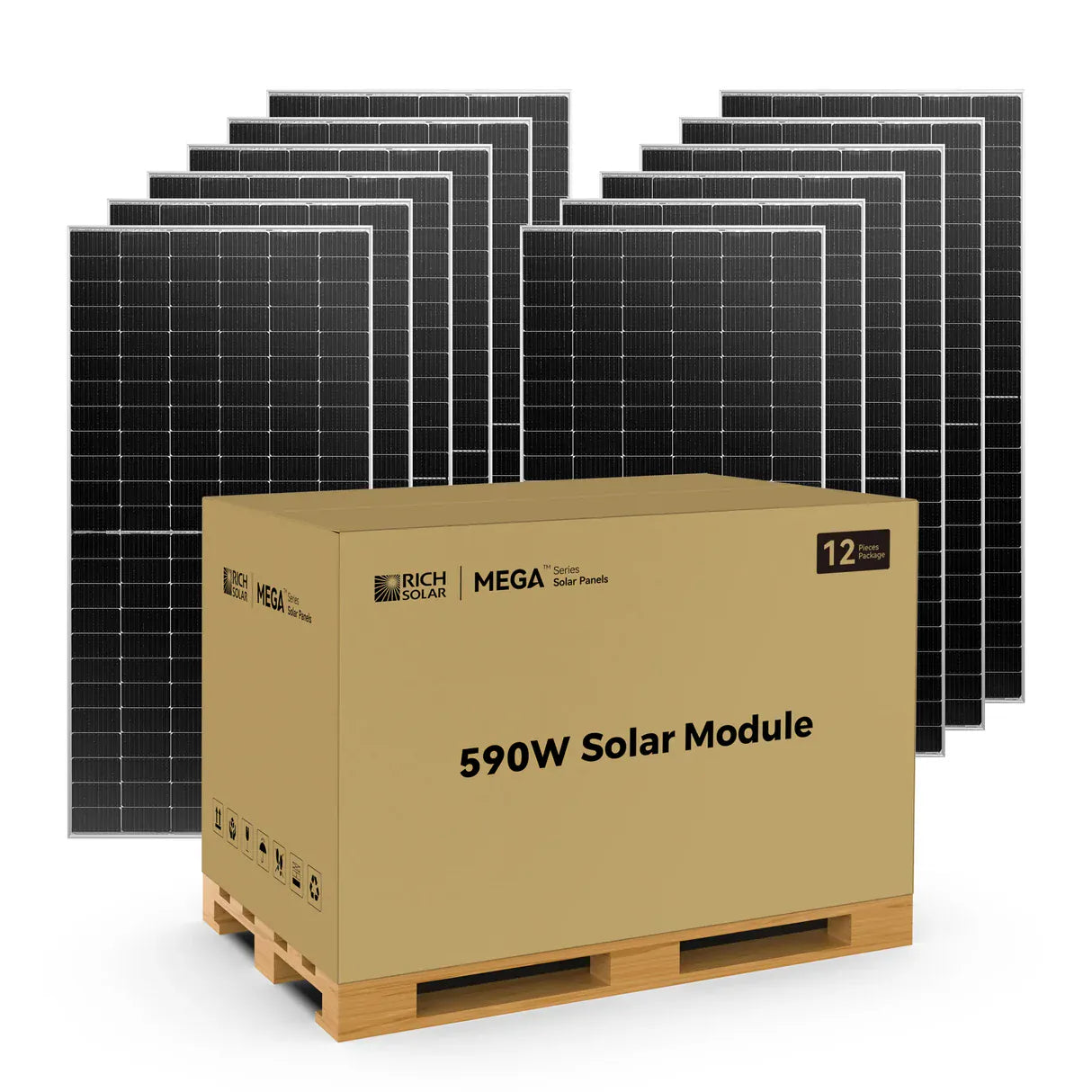 Rich Solar Solar Panels 12 Panels Rich Solar MEGA 590 BIFACIAL | 590 Watt Bifacial Solar Panel