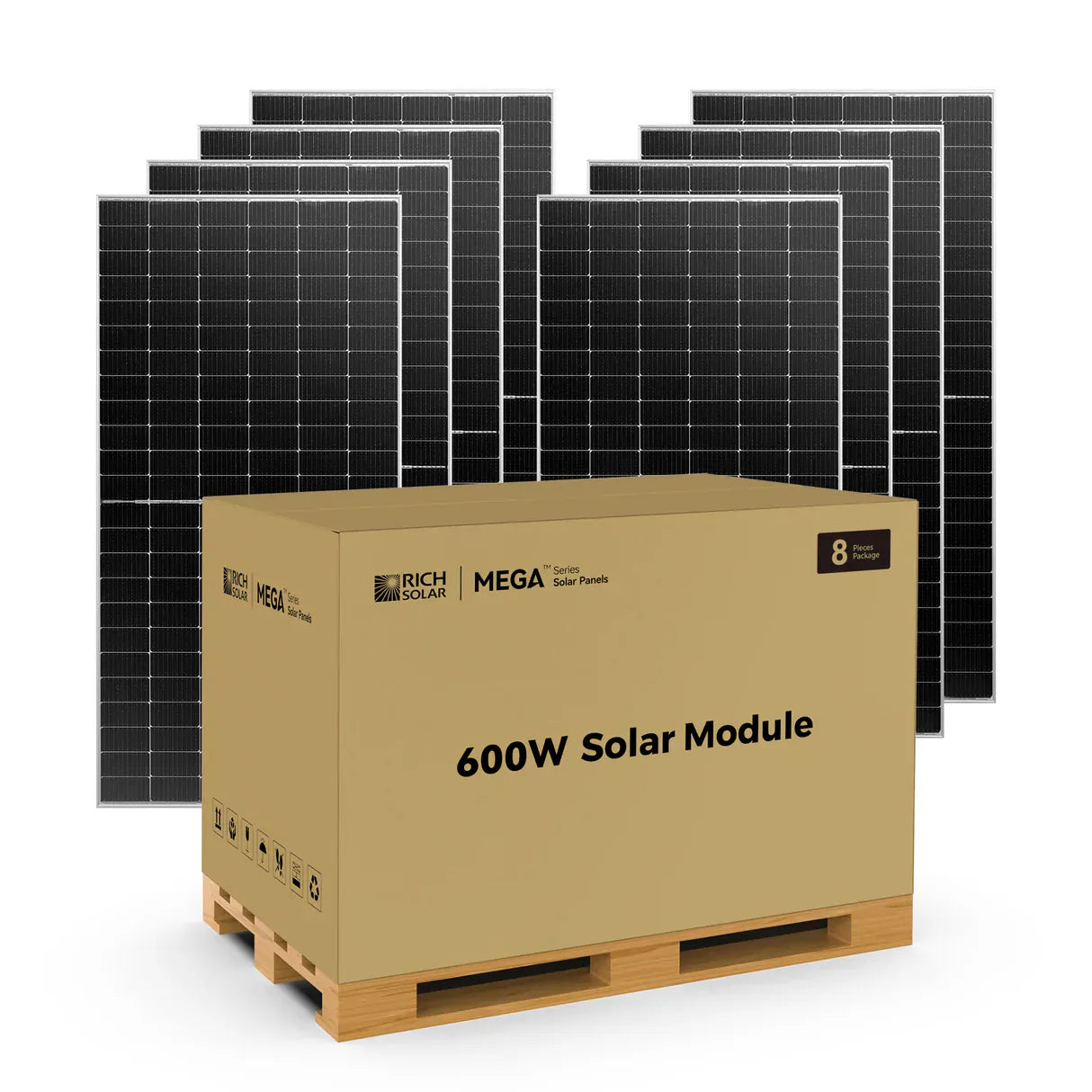 Rich Solar Solar Panels 8 Panels Rich Solar MEGA 600 BIFACIAL | 600 Watt Bifacial Solar Panel