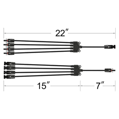 Rich Solar Solar Power Kits Y Branch Parallel Adapters 4 to 1 - Free Shipping