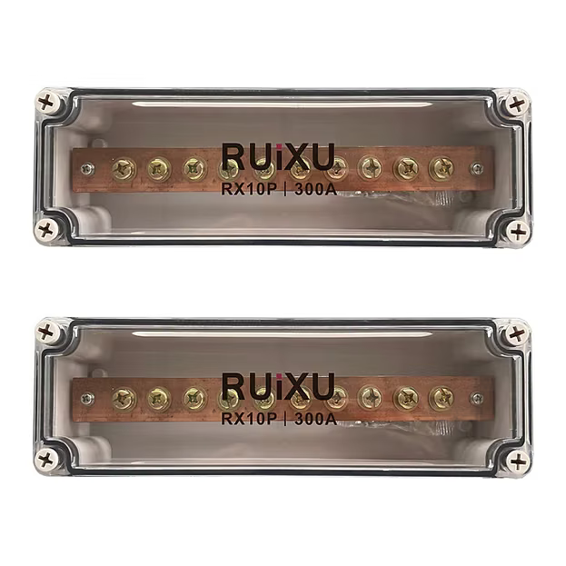 Ruixu Ruixu Busbar | 10 X 5/16" (M8) Terminal Studs | 300A One Pair