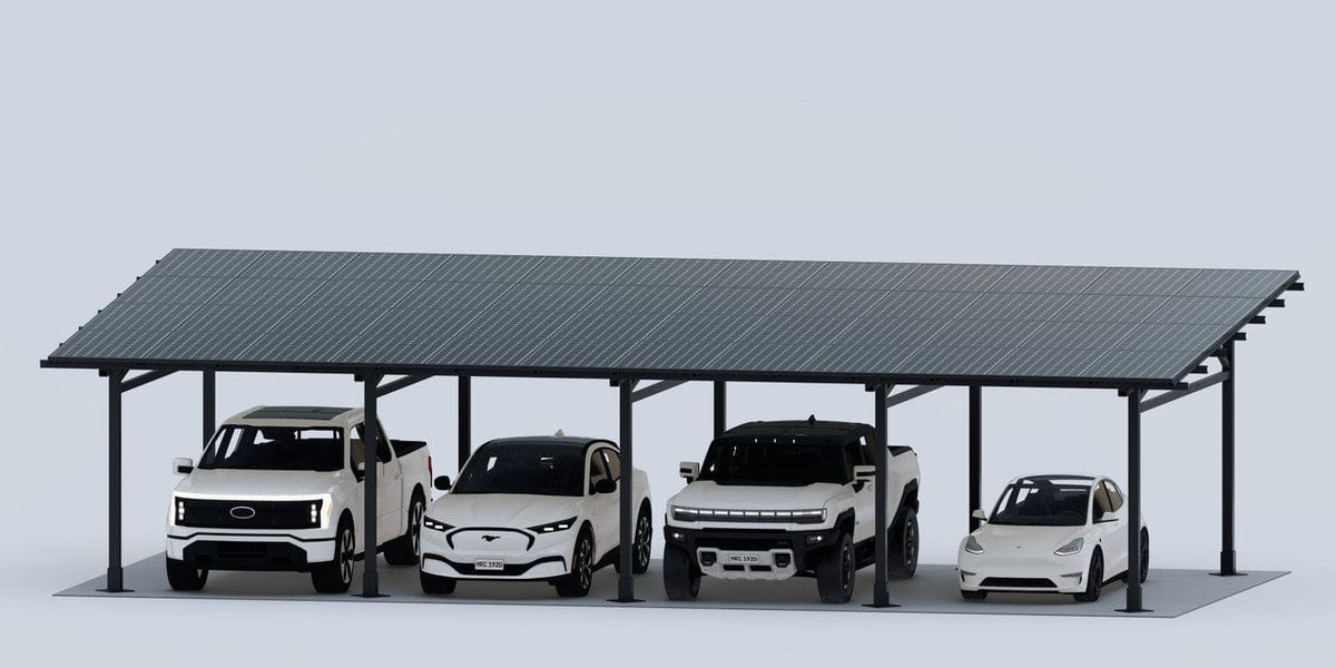 Chiko Maximo 185 Steel Solar Carport/Gazebo | 4-Car | Ben's Deals