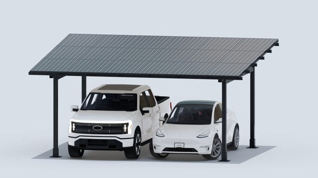 Signature Solar Solar Panels Chiko USA Premier Residential Steel Carport | Black | Solar Pergola | Solar Gazebo