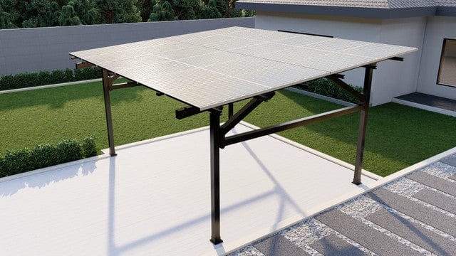 Signature Solar Solar Panels Chiko USA Premier Residential Steel Carport | Black | Solar Pergola | Solar Gazebo
