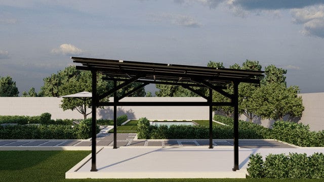 Signature Solar Solar Panels Chiko USA Premier Residential Steel Carport | Black | Solar Pergola | Solar Gazebo