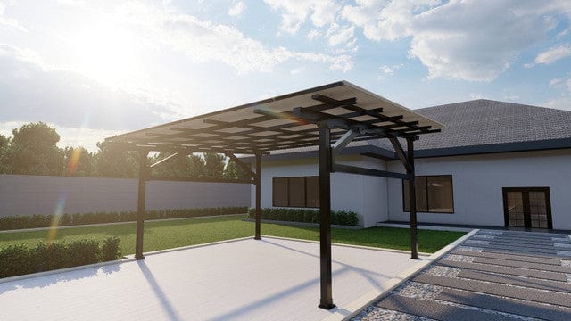 Signature Solar Solar Panels Chiko USA Premier Residential Steel Carport | Black | Solar Pergola | Solar Gazebo