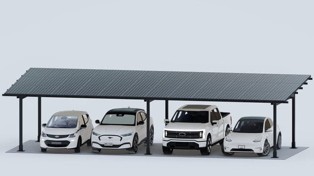 Signature Solar Solar Panels Chiko USA Premier Residential Steel Carport | Black | Solar Pergola | Solar Gazebo