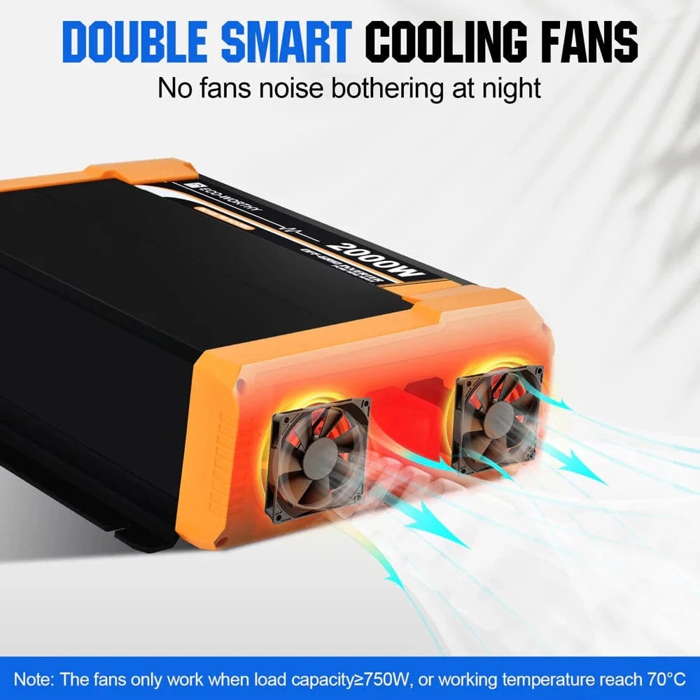 Signature Solar Solar Charge Controllers and Inverters Eco-Worthy 2000W Off Grid Pure Sine Wave Inverter 12V to 110V